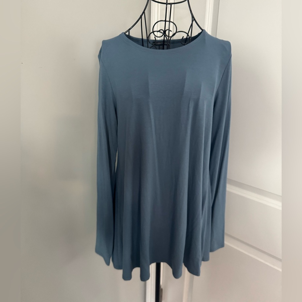 Eileen Fisher Jersey Ballet Neck Tunic Top Size XS in Blue